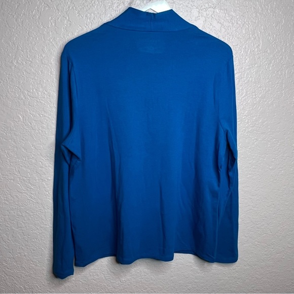 Talbots Long Sleeve V Neck Blue Top - Picture 4 of 6